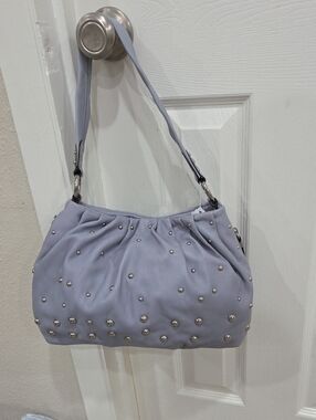 B Makowsky Studded Light Blue Shoulder Bag - Women